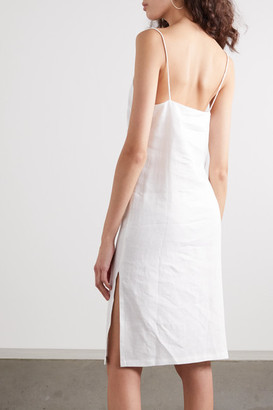 MATIN Linen Midi Dress - White