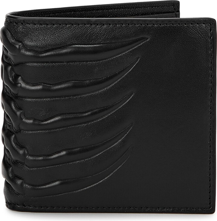 Alexander McQueen Ribcageembossed Leather Wallet ShopStyle
