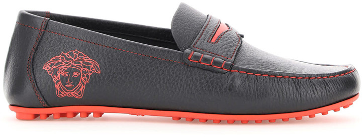 versace loafers red