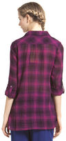 Thumbnail for your product : C&C California Crinkle deco plaid welt pocket tunic shirt