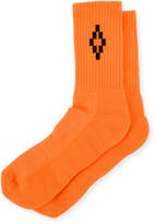 Thumbnail for your product : Marcelo Burlon County of Milan Cruz Ribbed-Cuff Short Socks with Logo