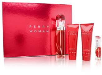 Perry Ellis Perry Woman by 4 Piece Set Includes: 3.4 oz Eau de Parfum Spray + 3.0 oz Bath & Shower Gel + 3.0 oz Body Lotion + 0.25 oz Eau de Parfum Spray