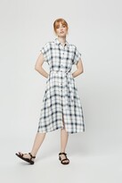 Thumbnail for your product : Dorothy Perkins Women's Ivory Check Short Sleeve Midi Shirt Dress - 12