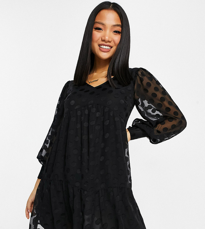 dot mesh dress