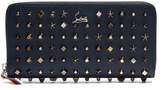 Thumbnail for your product : Christian Louboutin Panettone Embellished Zip Around Leather Wallet - Womens - Blue Multi