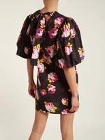 Thumbnail for your product : MSGM Floral Print Cotton Dress - Womens - Black Multi
