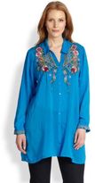 Thumbnail for your product : Johnny Was Johnny Was, Sizes 14-24 Myra Button-Down Blouse