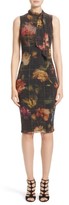 Thumbnail for your product : Fuzzi Women's Floral Print Tulle Tie Neck Dress