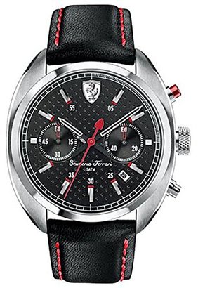 Ferrari 830239 Scuderia Leather Mens Watch - Black Dial