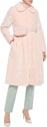 Shrimps Barbara Gathered Quilted Faux Fur Coat