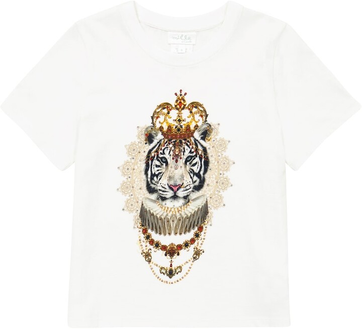 Camilla Kids Embellished printed cotton T-shirt