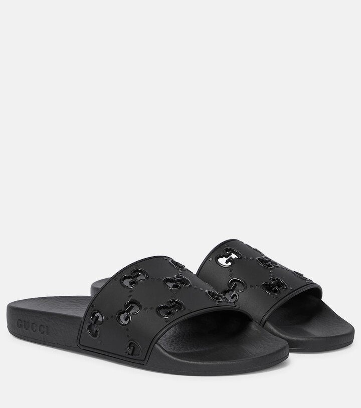 gucci slides black mens