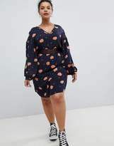 Thumbnail for your product : Glamorous Curve Long Sleeve Playsuit With Lace Inserts In Dark Floral