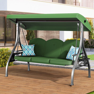 Arlmont & Co. 800lbs Outdoor Porch Patio Swing With Canopy