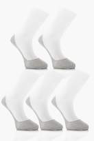 Thumbnail for your product : boohoo 5 Pack Invisible Grey Socks With Grips