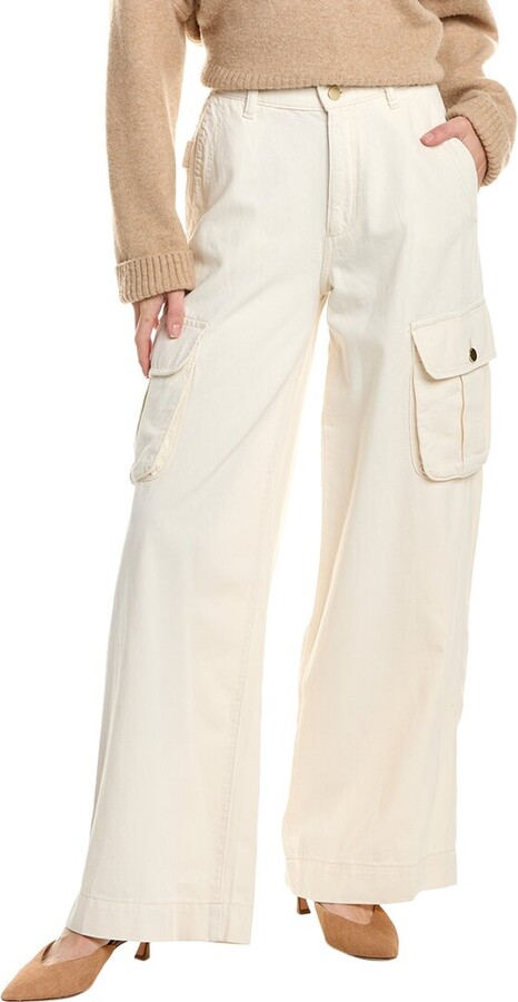 DL1961 Zoie Linen-Blend Flax Cargo Relaxed Vintage Wide Leg Jean