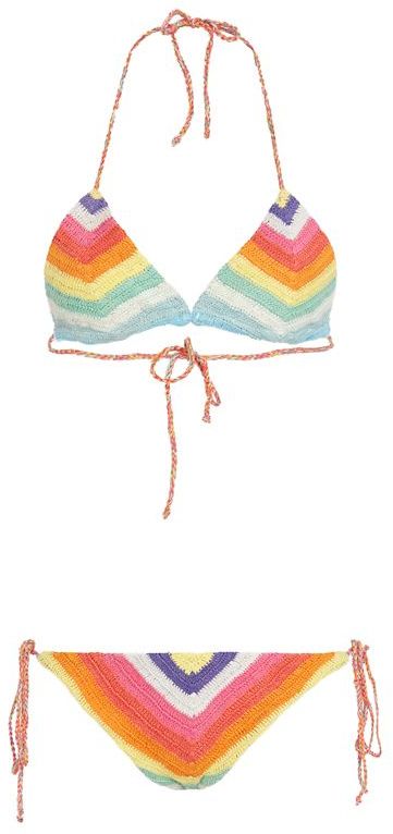 Mara Hoffman Rainbow Crochet Triangle Bikini - ShopStyle Women's Fashion