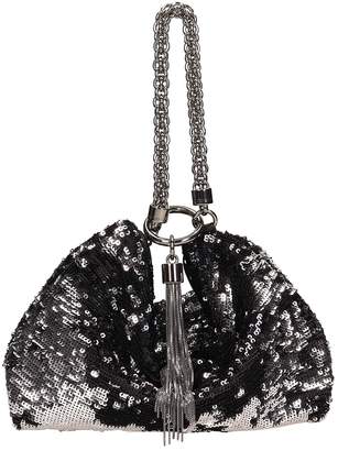 Jimmy Choo Callie Black-silver Metal Leather Clutch Bag