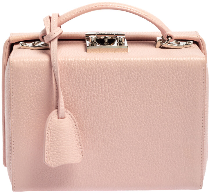 Mark Cross Light Pink Leather Small Grace Box Bag