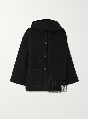 TotÃªme Draped Fringed Wool-blend Jacket - Black - ShopStyle