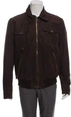 Dolce & Gabbana Buffalo Leather Stand Collar Jacket brown Buffalo Leather Stand Collar Jacket