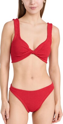 Hunza G Jessica Glitter-heart Crinkle-knit Bikini
