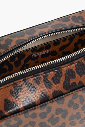 Ganni Leopard-print leather camera bag