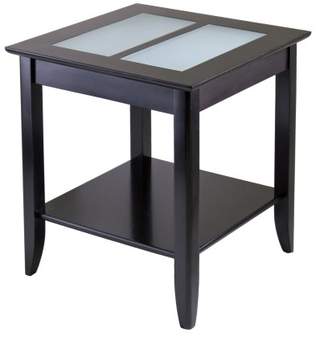 Winsome Wood Syrah End Table with Frosted Glass, Shelf