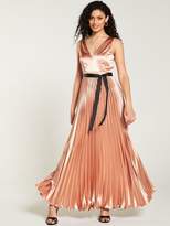 Thumbnail for your product : Very Satin Pleated Maxi Dress - Rose Gold