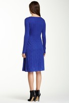 Thumbnail for your product : Eliza J Long Sleeve Mix Stitch Skater Sweater Dress