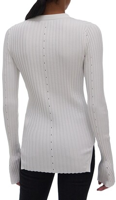 Helmut Lang Ribbed Bell-Sleeve Polo