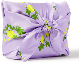 Thumbnail for your product : BERNADETTE Belinda Knotted Floral-print Satin Clutch