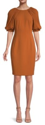 Calvin Klein Pleated-Sleeve Sheath Dress - ShopStyle