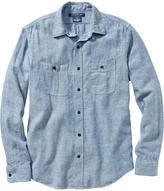 Thumbnail for your product : Old Navy Men's Slim-Fit Linen-Blend Chambray Shirts