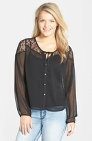 Thumbnail for your product : Frenchi Lace Inset Blouse (Juniors)