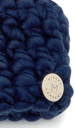 Mischa Lampert Fold Fox Fur-Trimmed Merino Wool Beanie