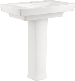 Townsend 29.25" Tall Ceramic Rectangular Pedestal Bathroom Sink with Overflow