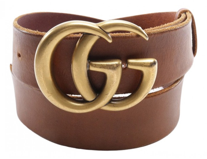 Gucci GG Buckle Brown Leather Belts