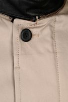 Thumbnail for your product : Giorgio Armani Cotton Pea Coat With Leather Mandarin Collar
