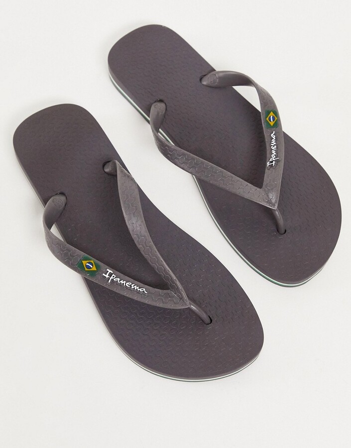Ipanema classic brazil flip flops in dark gray - ShopStyle