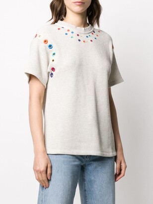 Mira Mikati embroidered tie-back T-shirt