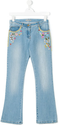 Ermanno Scervino embroidered flower jeans