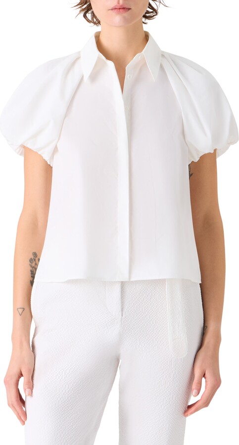 Akris Punto Tech Poplin Short Sleeve Button-Up Shirt