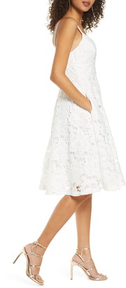 Lulus Nora Lee Lace Fit & Flare Dress