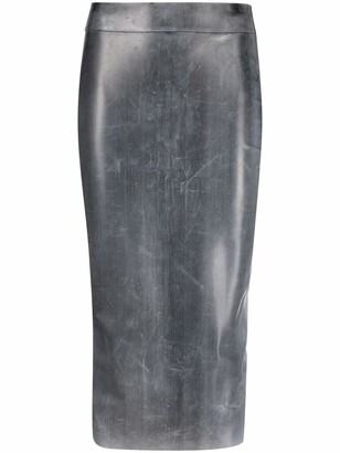 Saint Laurent Latex-Style Pencil Skirt
