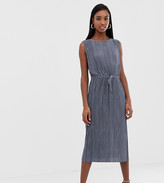 Thumbnail for your product : Asos Tall ASOS DESIGN Tall midi plisse dress with drawstring waist