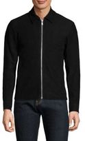 Thumbnail for your product : Theory Suede Shirt Collar Zip Jacket