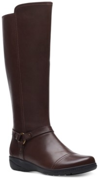 clarks brown boots womens