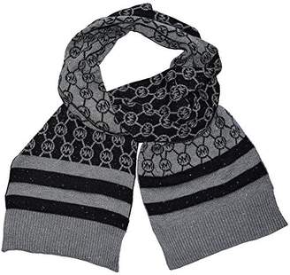 Michael Kors Metalic Scarf Circle Logo Dazzling Knit Black Grey