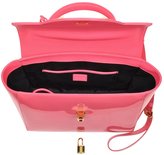 Thumbnail for your product : Versace Strawberry Patent Leather Small Signature Lock Satchel